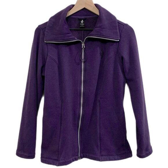 SKETCHERS Full Zip Sweatshirt Women Small Purple Fleece Pockets Medium Weight. - Picture 1 of 11